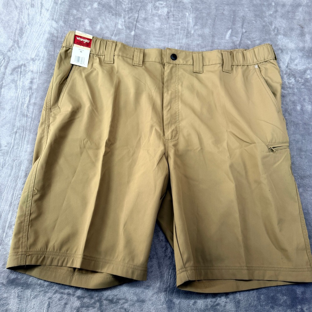 Wrangler Authentics Performance Utility Shorts Mens 46 Khaki Tan ZM926FN NEW
